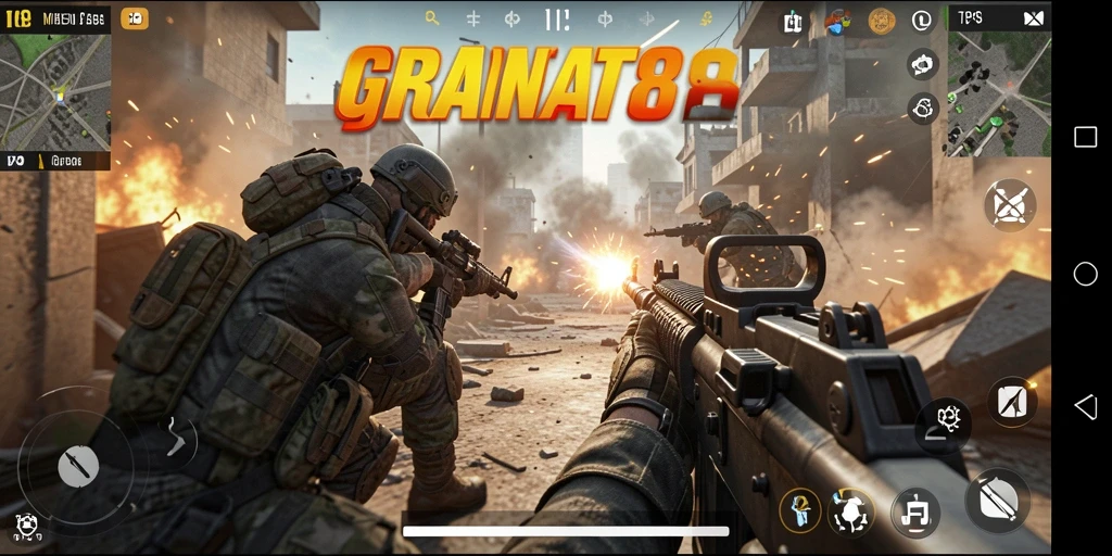 Tampilan gameplay seru dari GRANAT88 di medan pertempuran.