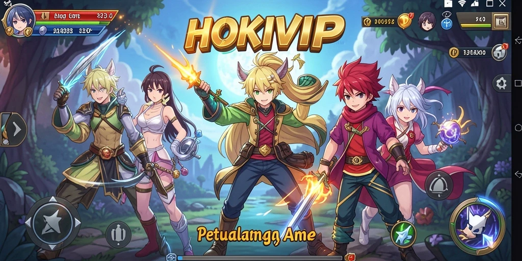 Tampilan gameplay seru dalam dunia Anime HOKIVIP.