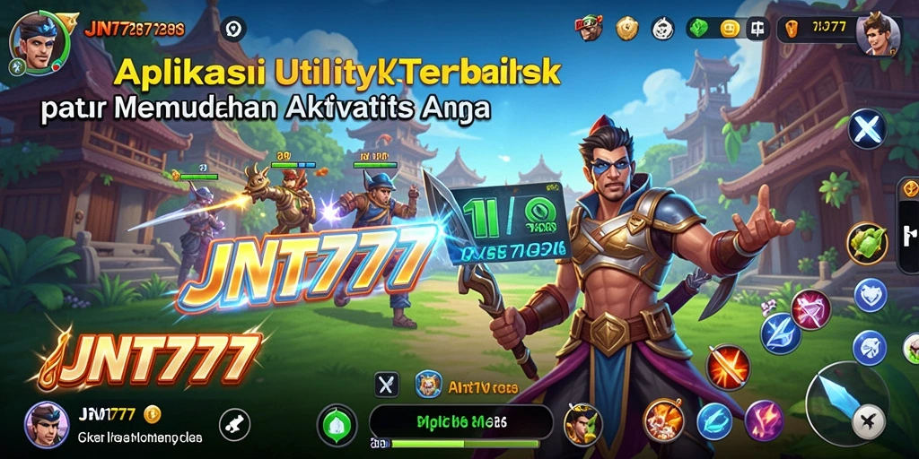 Tampilan antarmuka utama JNT777 yang menunjukkan fitur Utility.