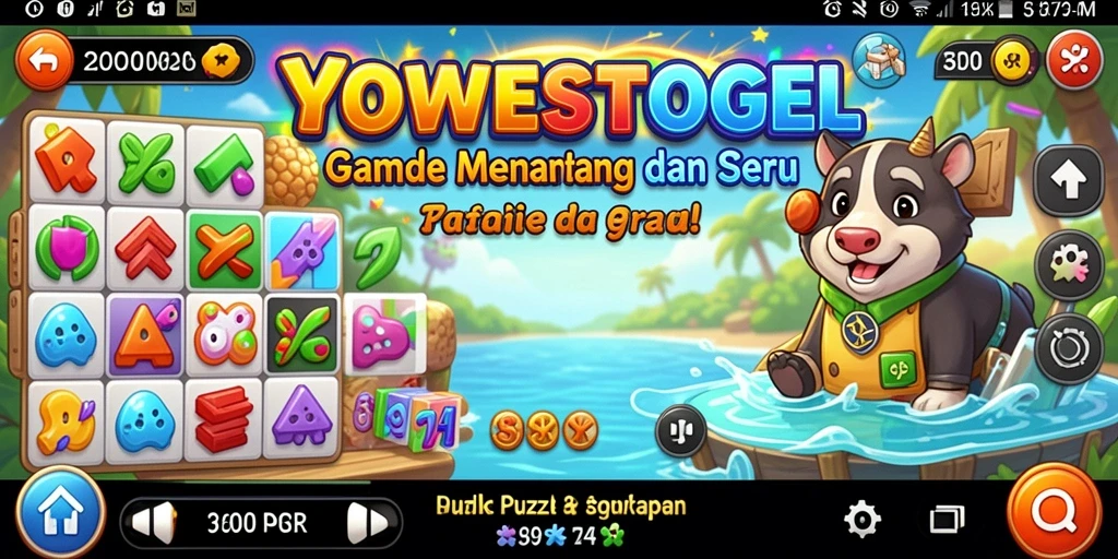 Screenshot gameplay YOWESTOGEL menampilkan tantangan puzzle yang seru dan mengasyikkan.